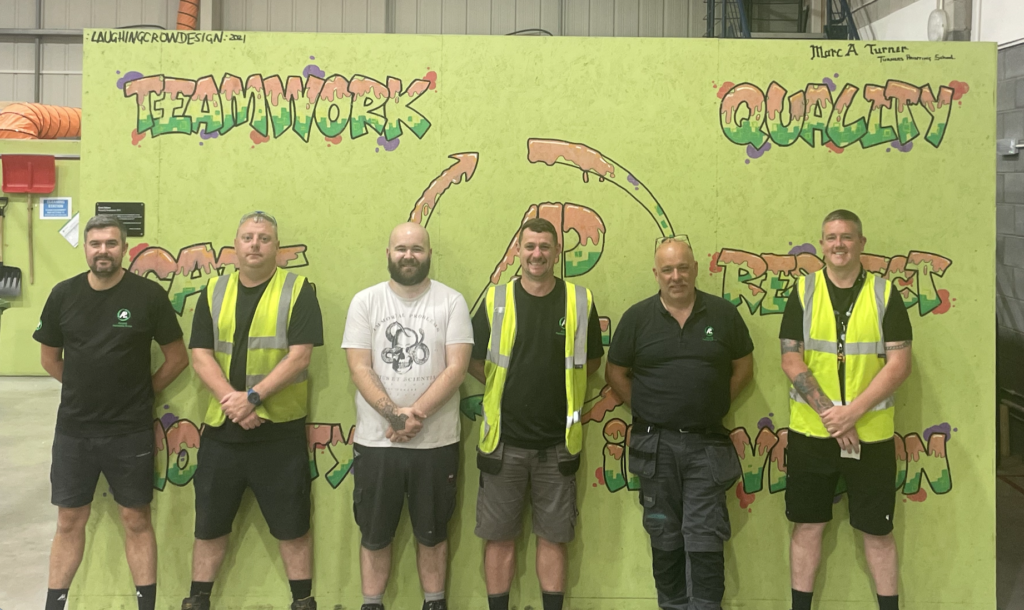 Johny Pybus, Jay Cunningham, Conner Mcallister, Paul Jones, Stuart Daniels, David Burgess members of the fabrication team at ALLpaQ