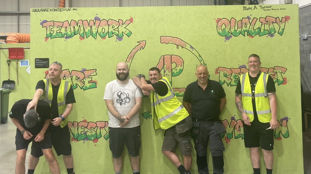 Johny Pybus, Jay Cunningham, Conner Mcallister, Paul Jones, Stuart Daniels, David Burgess members of the fabrication team at ALLpaQ