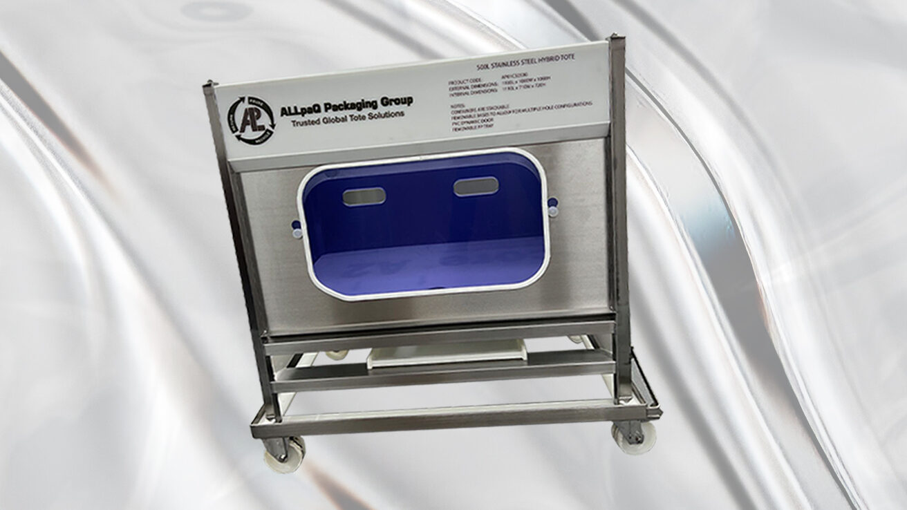 ALLpaQ hybrid tote with the ALLpaQ logo at the top, and castors. 